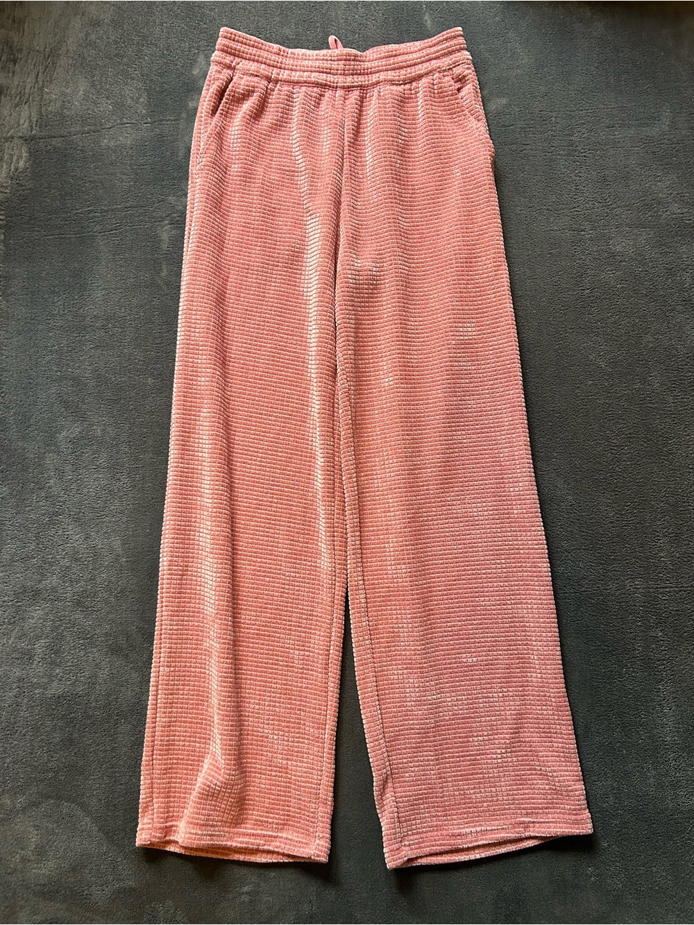 Halara Mid Rise Chenille Waffle Casual Straight-leg Pants with Pockets